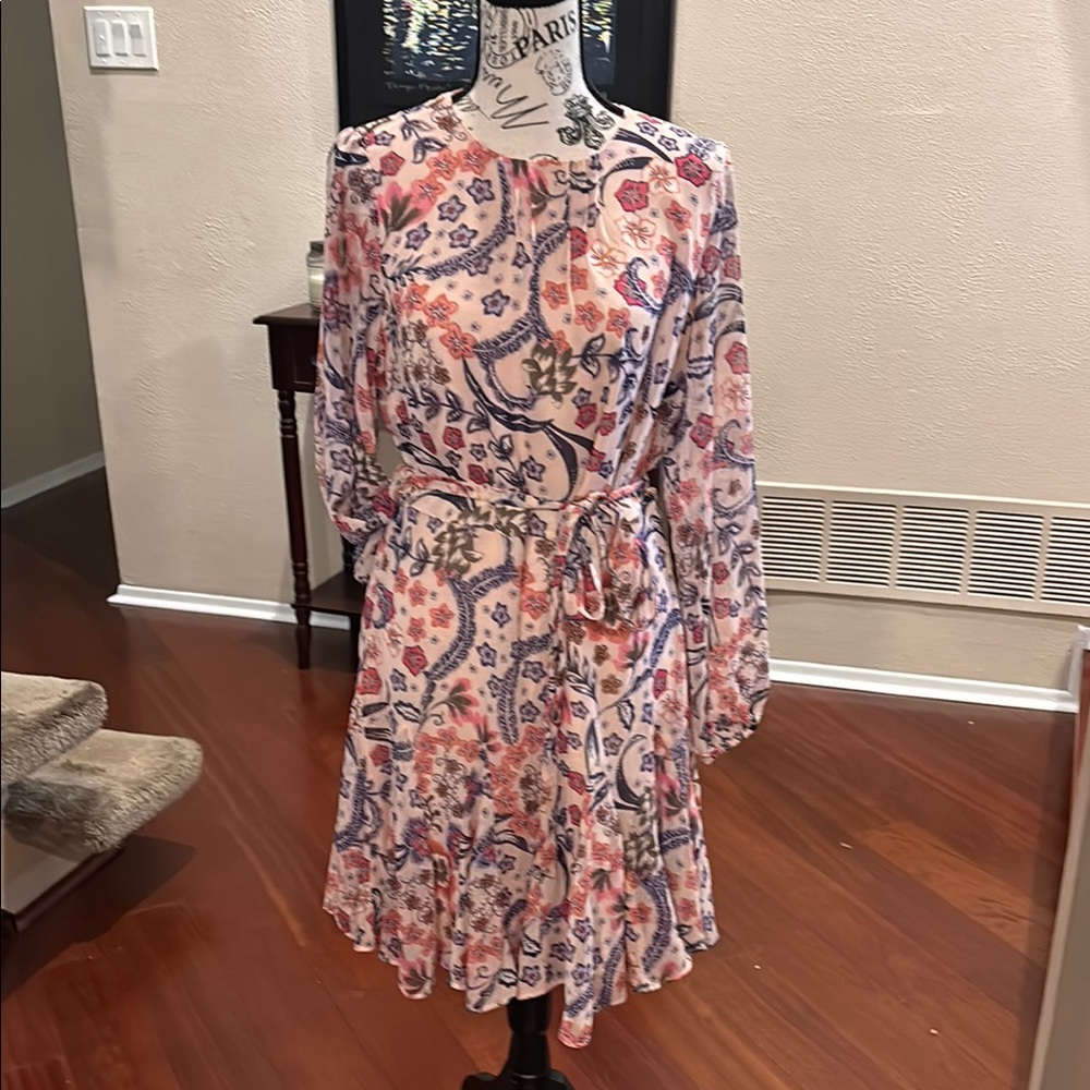 Loft Floral Print Long Sleeve Dress